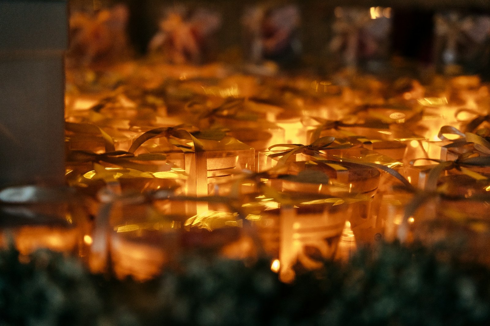 Warm candlelight at an intimate celebration